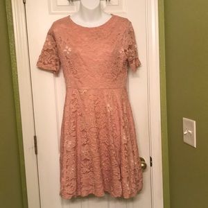 Pink lace dress